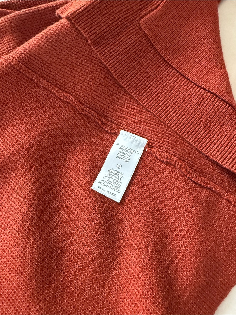 Cyrus Open-Front Cardigan in Rusted Orange - Picture 3 of 3
